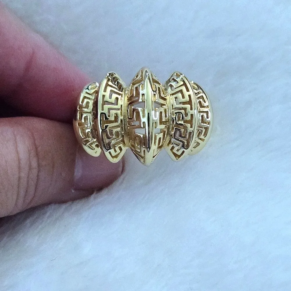 Eye👁 Candy🍭 Septet (7) Ridge Greek🇬🇷 Key🔑 Statement Ring💍 - NWT